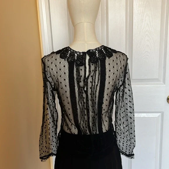 Ladies Top, Black/Transparent, Size S - Picture 5 of 5